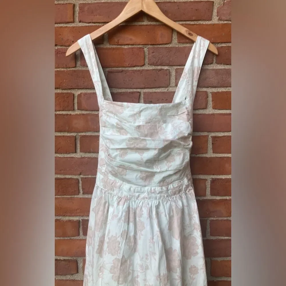 Free People Meet Me In Maui Printed Ivory Mini Dress/ Cut-out with Bow - Picture 3 of 15